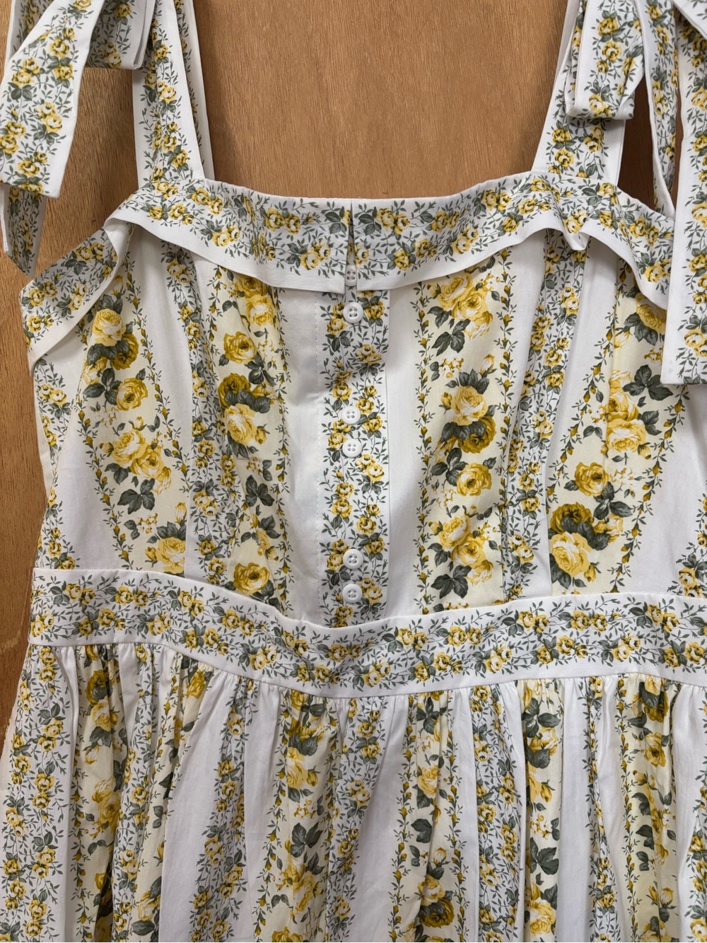 Gal Meets Glam White and Yellow Floral Tie-Shoulder Maxi Dress - Picture 5 of 10
